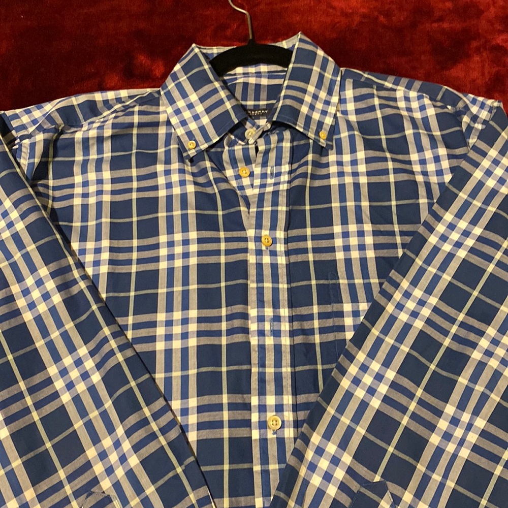 Burberry Blue Plaid Shirt